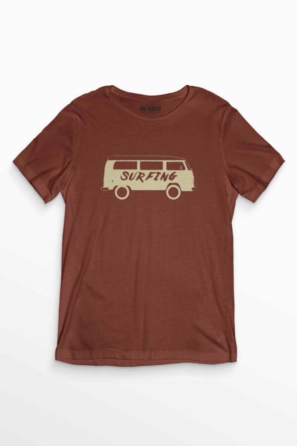 Surfing Rust Cotton Tee - Image 3